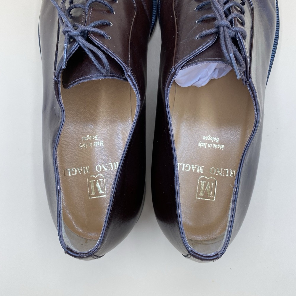 Bruno Magli Men's Cap Toe Oxford Dress Shoes Brown Leather Size 11 M Italy - Picture 5 of 10